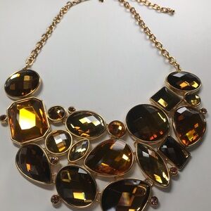 Joan Rivers Gold and Brown Asymmetrical Necklace